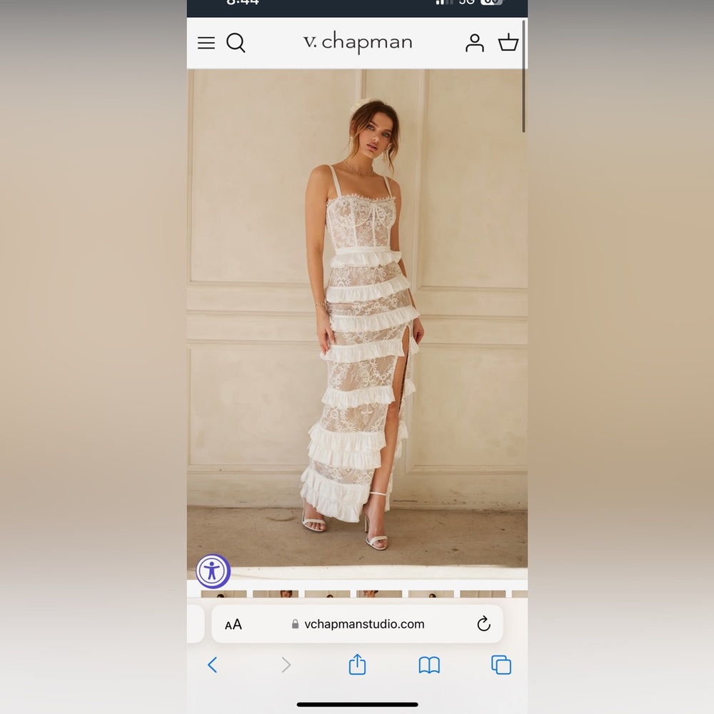 V Chapman The Cassia Dress in white
